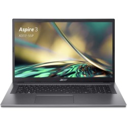 Acer Aspire 3 A317-55P-C8DB, Ordinateur Portable 17.3" Full HD IPS, PC Portable (Intel Processeur Celeron N100, Ram 4Go, SSD 128Go, Intel UHD Graphics, Windows 11 Famille) Clavier AZERTY, Laptop Gris