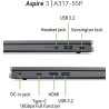 Acer Aspire 3 A317-55P-C8DB, Ordinateur Portable 17.3" Full HD IPS, PC Portable (Intel Processeur Celeron N100, Ram 4Go, SSD 128Go, Intel UHD Graphics, Windows 11 Famille) Clavier AZERTY, Laptop Gris