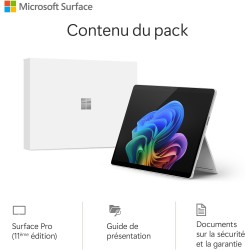 Microsoft Surface Pro (Chargeur Non Inclus) | Copilot+ PC | Ecran Tactile 13” | Snapdragon X Plus | 16Go RAM | SSD 256Go | Dernier Modèle, 11ème Edition | Windows 11 Home | Platine