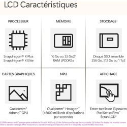 Microsoft Surface Pro (Chargeur Non Inclus) | Copilot+ PC | Ecran Tactile 13” | Snapdragon X Plus | 16Go RAM | SSD 256Go | Dernier Modèle, 11ème Edition | Windows 11 Home | Platine
