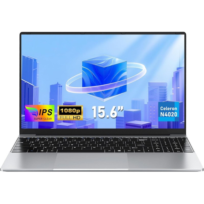 FUNYET Ordinateur Portable,2025 15,6 Pouces Laptop, 8GB RAM, 512GB SSD, Processeur N4020, IPS FHD 1920 x 1080, 5000 mAh, Étudiant, Emplacement pour Carte TF, Win11pro Notebook