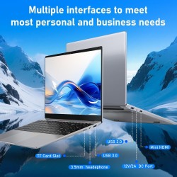 FUNYET Ordinateur Portable,2025 15,6 Pouces Laptop, 8GB RAM, 512GB SSD, Processeur N4020, IPS FHD 1920 x 1080, 5000 mAh, Étudiant, Emplacement pour Carte TF, Win11pro Notebook