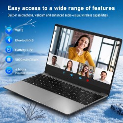 FUNYET Ordinateur Portable,2025 15,6 Pouces Laptop, 8GB RAM, 512GB SSD, Processeur N4020, IPS FHD 1920 x 1080, 5000 mAh, Étudiant, Emplacement pour Carte TF, Win11pro Notebook