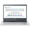 Acer Aspire 1 A115-32-C3AK Ordinateur Portable 15,6'' Full HD (Intel Celeron N4500, RAM 4 Go, 128 Go eMMC, Intel UHD Graphics, Windows 11), Clavier AZERTY, Gris, Microsoft 365 Personnel 12 Mois Inclus